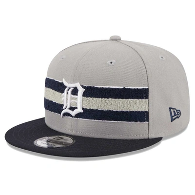 New Era Men's  Gray, Navy Detroit Tigers Band 9fifty Snapback Hat In Gray,navy