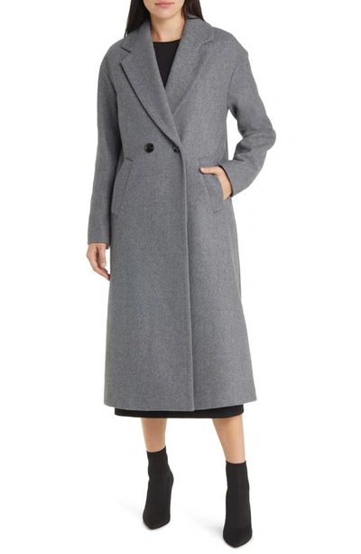Michael Kors Wool Blend Maxi Coat In Medium Grey