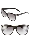 Kate Spade New York 'bayleigh' 55mm Sunglasses In Z/dnublack