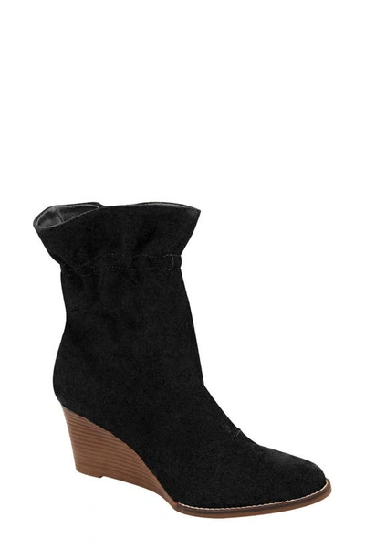 Andre Assous Sunny Paperbag Wedge Boot In Black