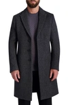 Karl Lagerfeld Wool Blend Coat In Charcoal