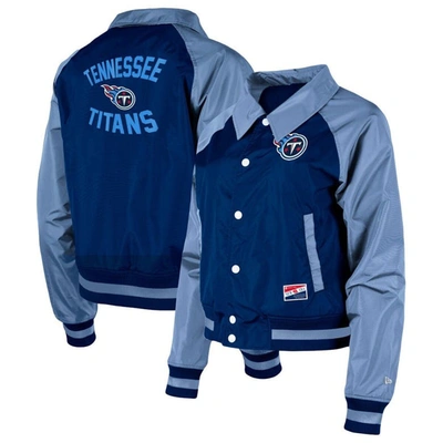 New Era Navy Tennessee Titans Coaches Raglan Full-snap Jacket