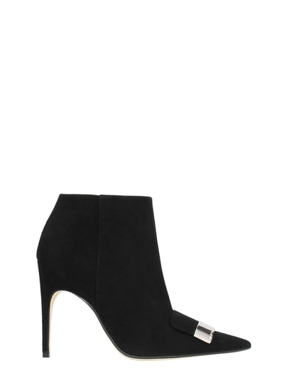 Sergio Rossi Sr1 Black Suede Leather Ankle Boots