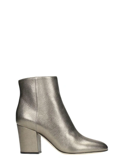 Sergio Rossi Metal Gun Ankle Boots In Silver