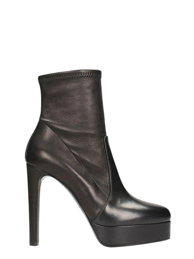 Casadei Black Calf Leather Ankle Boots