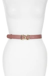 Dolce & Gabbana Metal Logo Buckle Leather Belt In Pink