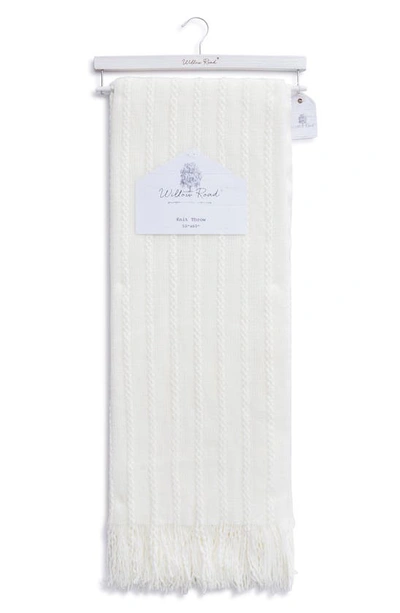 Artisan 34 Willow Poppy Road Knit Throw Blanket In White