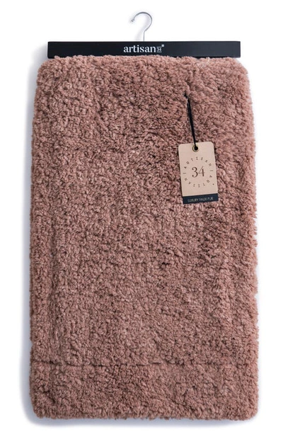 Artisan 34 Angolan Fluffy Faux Fur Throw Blanket In Brown