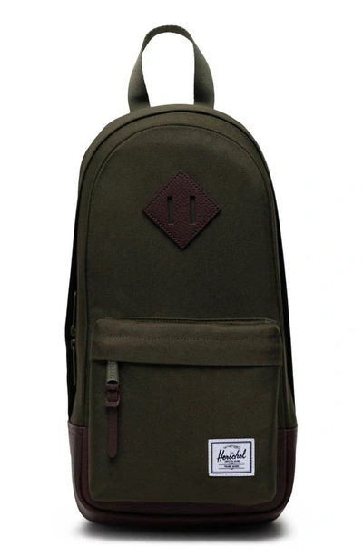 Herschel Supply Co Heritage Shoulder Bag In Ivy Green Coffee