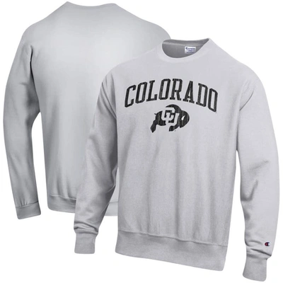 Champion Silver Colorado Buffaloes Arch Over Logo Reverse Weave Pullover Sweatshirt