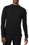 Good Man Brand Mock Neck Merino Wool Sweater In Black