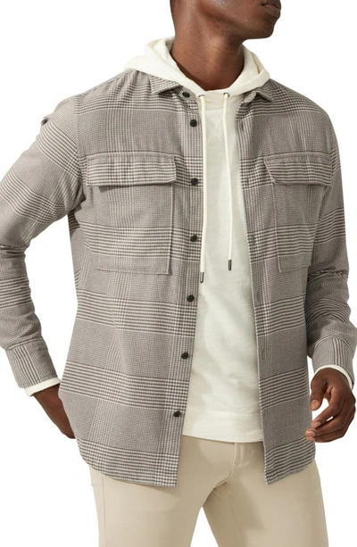 Good Man Brand Stadium Cotton Shirt Jacket In Taupe Grey Check