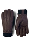 Hestra Tore Deerskin Leather Gloves In Brown