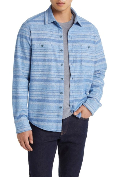 Tommy Bahama Fireside Stripe Stretch Cotton Button-up Shirt In Bora Bora Blue