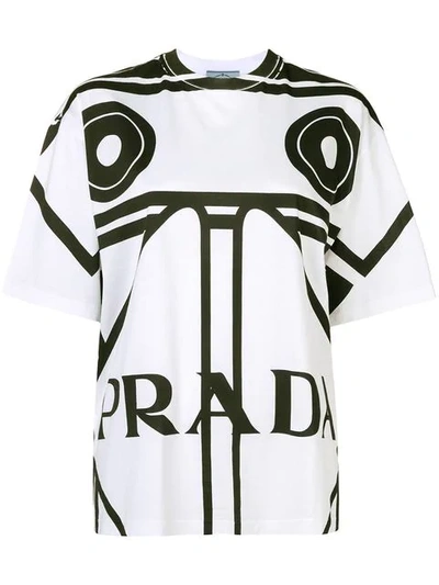 Prada Round-neck Koolhaas-print T-shirt In White