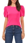 1.state Puff Sleeve Rib Knit T-shirt In Cabaret Pink