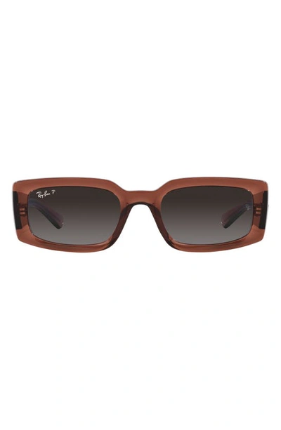 Ray Ban Kiliane 54mm Gradient Polarized Pillow Sunglasses In Transparent Brown