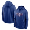 Nike Royal Texas Rangers Local Baseball Club Over Shoulder Fleece Pullover Hoodie In Blue