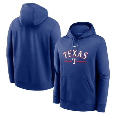 Nike Royal Texas Rangers Local Baseball Club Over Shoulder Fleece Pullover Hoodie In Royal
