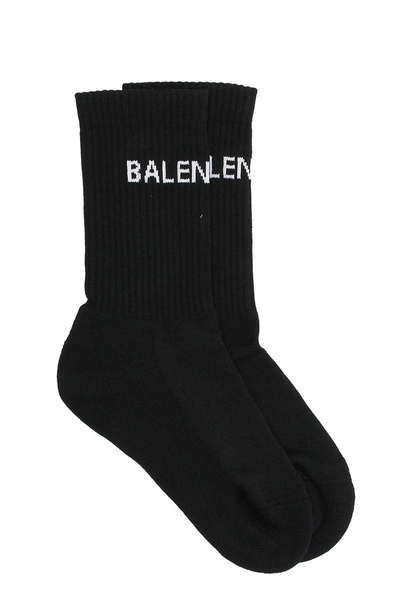 Balenciaga Logo Black Cotton Socks