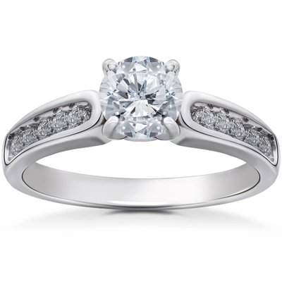 Pompeii3 Diamond Engagement Ring 1 Ct14k White Gold Solitaire Channel Set In Multi