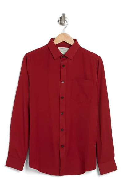 Report Collection Recycled 4-way Solid Sport Shirt In Burgundy