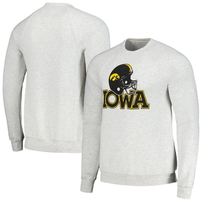 Homefield Heather Gray Iowa Hawkeyes Tri-blend Crewneck Pullover Sweatshirt