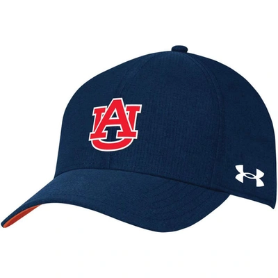 Under Armour Navy Auburn Tigers Logo Adjustable Hat In Blue