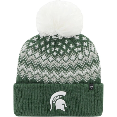 47 ' Green Michigan State Spartans Elsa Cuffed Knit Hat With Pom
