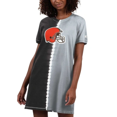 Starter Black Cleveland Browns Ace Tie-dye T-shirt Dress