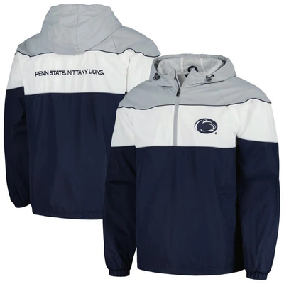 G-iii Sports By Carl Banks Navy Penn State Nittany Lions Center Line Half-zip Raglan Hoodie Jacket