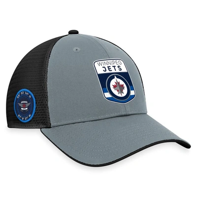 Fanatics Branded  Gray/black Winnipeg Jets Authentic Pro Home Ice Trucker Adjustable Hat