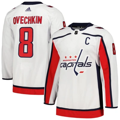 Adidas Originals Adidas Alexander Ovechkin White Washington Capitals Away Captain Primegreen Authentic Player Jersey