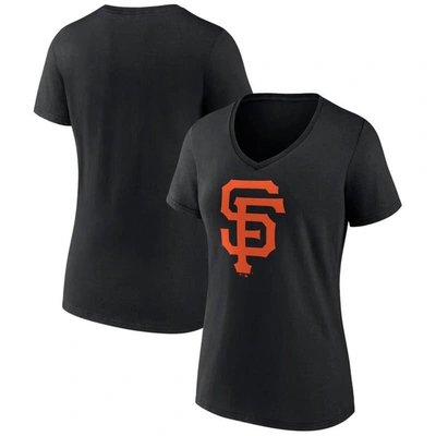 Fanatics Branded Black San Francisco Giants Core Official Logo V-neck T-shirt
