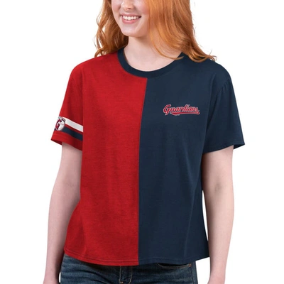 Starter Navy/red Cleveland Guardians Power Move T-shirt