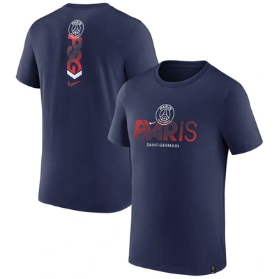 Nike Navy Paris Saint-germain Mercurial Sleeve T-shirt In Blue