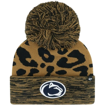 47 '  Brown Penn State Nittany Lions Rosette Cuffed Knit Hat With Pom