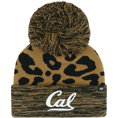 47 '  Brown Cal Bears Rosette Cuffed Knit Hat With Pom