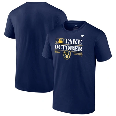Profile Fanatics Branded Navy Milwaukee Brewers 2023 Postseason Locker Room Big & Tall T-shirt