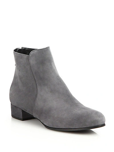 Prada Suede Flat Ankle Boots In Grey | ModeSens
