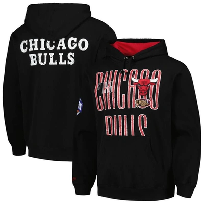 Mitchell & Ness Men's  Black Distressed Chicago Bulls Hardwood Classics Og 2.0 Pullover Hoodie