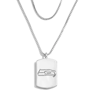 Wear By Erin Andrews X Baublebar Seattle Seahawks Silver Dog Tag Necklace