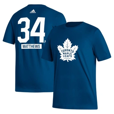 Adidas Originals Men's Adidas Auston Matthews Blue Toronto Maple Leafs Fresh Name And Number T-shirt