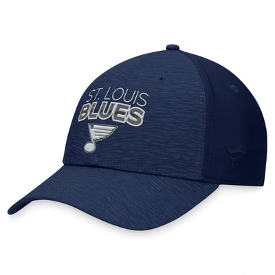 Fanatics Branded  Navy St. Louis Blues Authentic Pro Road Stack Logo Flex Hat