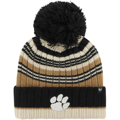 47 ' Khaki Clemson Tigers Barista Cuffed Knit Hat With Pom