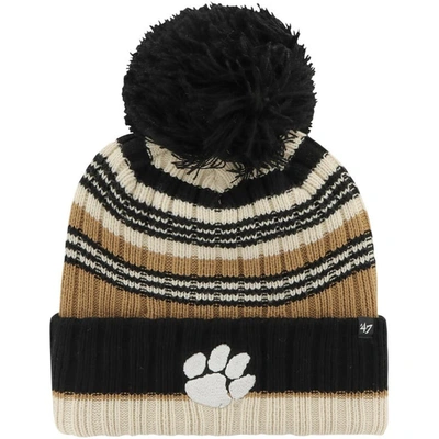 47 Brand '47 Khaki Clemson Tigers Barista Cuffed Knit Hat With Pom