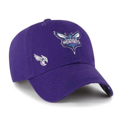 47 '  Purple Charlotte Hornets Confetti Undervisor Clean Up Adjustable Hat