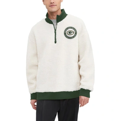 Tommy Hilfiger Cream Green Bay Packers Jordan Sherpa Quarter-zip Sweatshirt