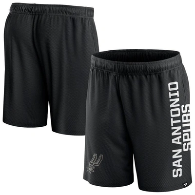 Fanatics Branded Black San Antonio Spurs Post Up Mesh Shorts