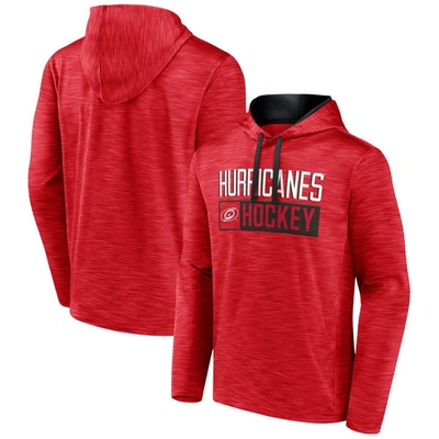 Fanatics Branded Heather Red Carolina Hurricanes Close Shave Pullover Hoodie